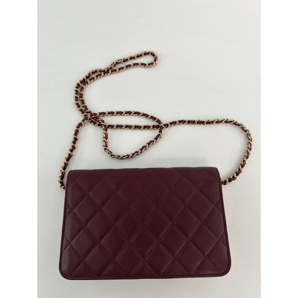 Chanel Burgundy Caviar Seasonal Wallet On Chain - Picture 8 of 14